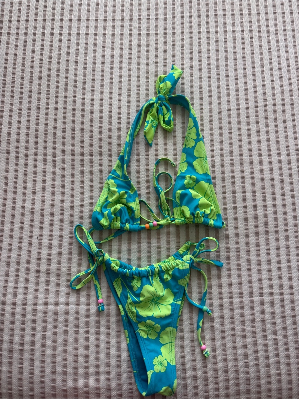 wild fable Blue-Green Floral Halter Bikini Set
